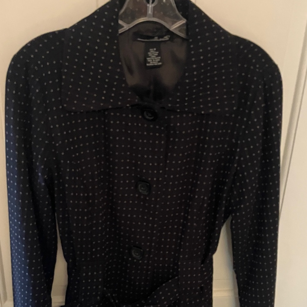 Willi Smith Black Belted Jacket with Subtle Pattern. Cotton and linen. M. EUC.